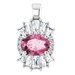 Sterling Silver Natural Pink Tourmaline & 1/3 CTW Natural Diamond Pendant